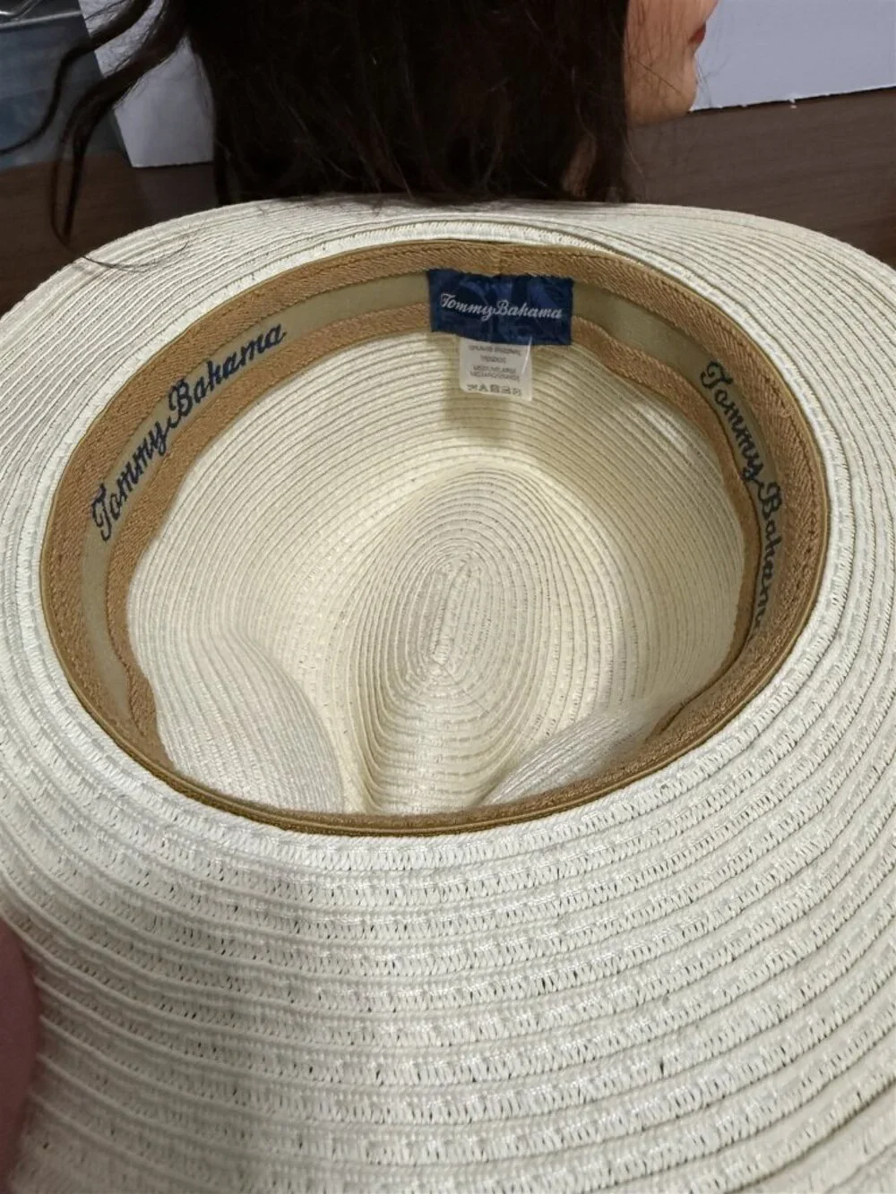 Tommy Bahama Men's Hat Natural Paper Fedora Straw Marlin Logo Summer Beach